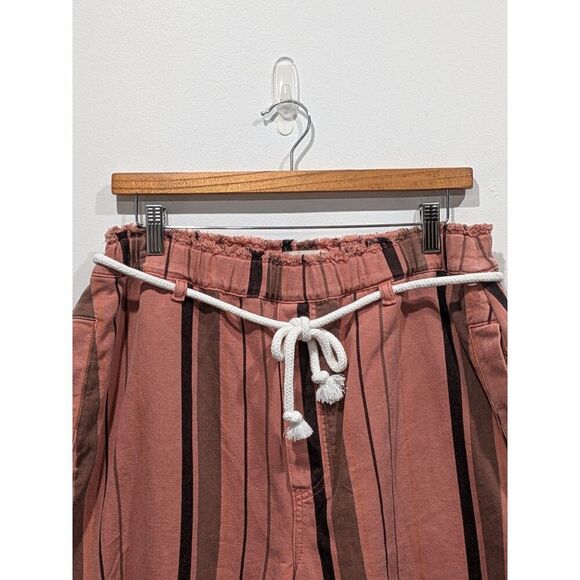 New! Anthropologie Pilcro Cropped PJ Striped Rope Belt Wide Leg Gaucho Jeans, S - Picture 5 of 14